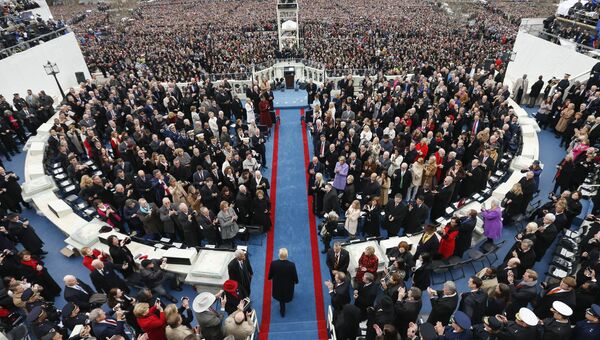 Избранный президент Дональд Трамп прибыл на инаугурацию в Капитолий в Вашингтон. 20 января 2017