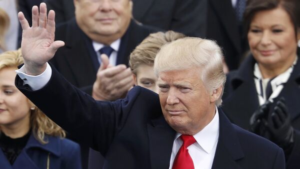 Избранный президент США Дональд Трамп во время церемонии инаугурации. 20 января 2017