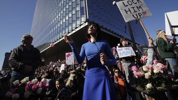 Женский марш против Трампа в Лос-Анджелесе. 21 января 2017 год