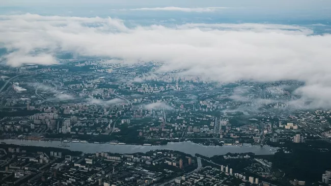 Вид сверху на Москву. Архивное фото