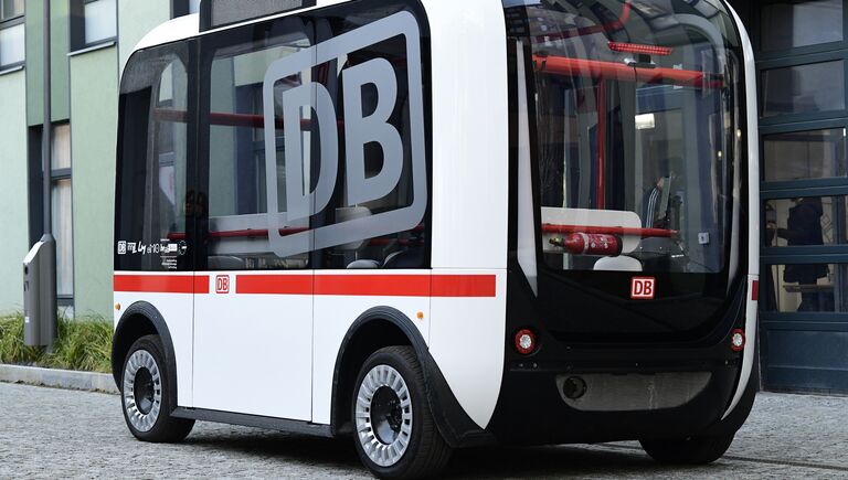 Беспилотный автобус на презентанции в Берлине