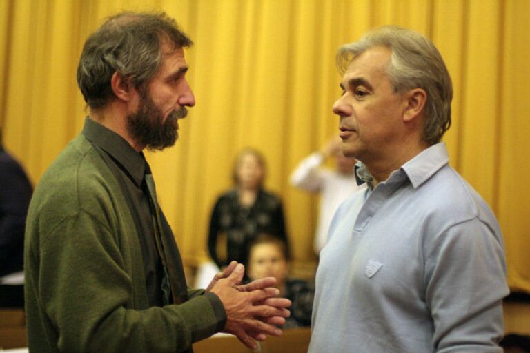 С. Бебчук и Н. Изюмов на встрече Лиге Школ 20 лет С. Бебчук и Н. Изюмов на встрече Лиге Школ 20 лет