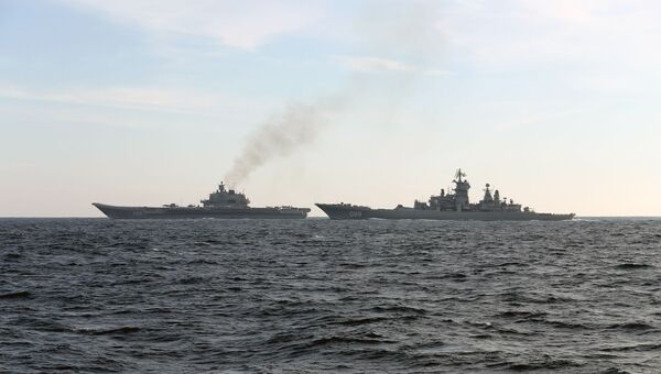Российские корабли Петр Великий и Адмирал Кузнецов
