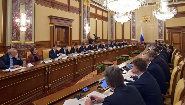 Председатель правительства РФ Дмитрий Медведев проводит заседание правительства РФ. 26 января 2017