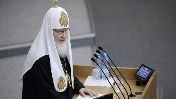 Выступление патриарха Кирилла в Госдуме. Архивное фото