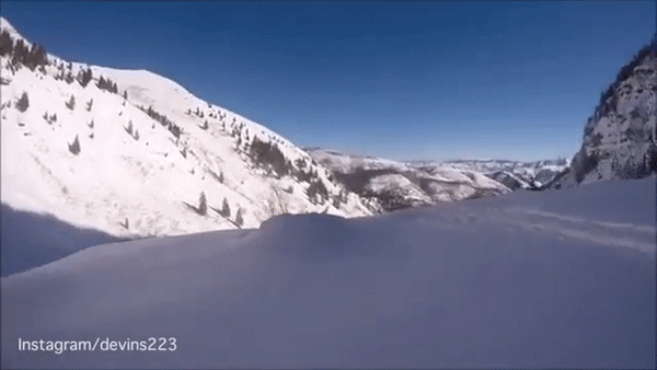 Американский лыжник снял на видео свое падение с 45-метровой высоты