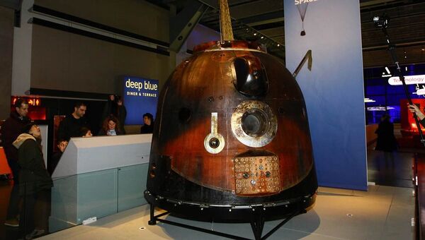 Спускаемый аппарат корабля Союз ТМА-19М выставленный в Музее науки в Лондоне