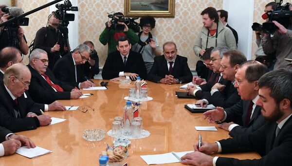Встреча главы МИД РФ Сергея Лаврова с представителями сирийской оппозиции. Архивное фото