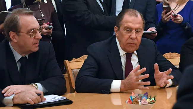 Министр иностранных дел РФ Сергей Лавров на встрече с представителями сирийской оппозиции. 27 января 2017