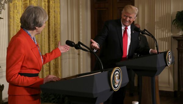 Совместная пресс-конференция президента США Дональда Трампа и премьер-министра Великобритании Терезы Мэй в Белом доме, Вашингтон, США