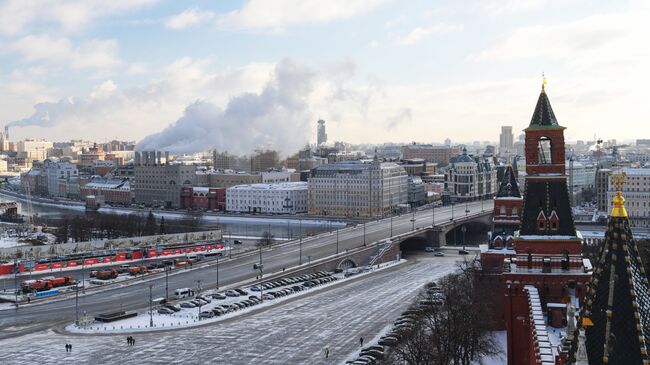 Вид со Спасской башни Московского Кремля