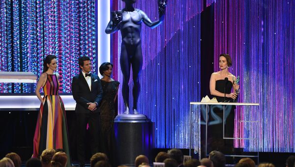 Сара Полсон на церемонии вручения премии Гильдии киноактеров США в Лос-Анджелесе