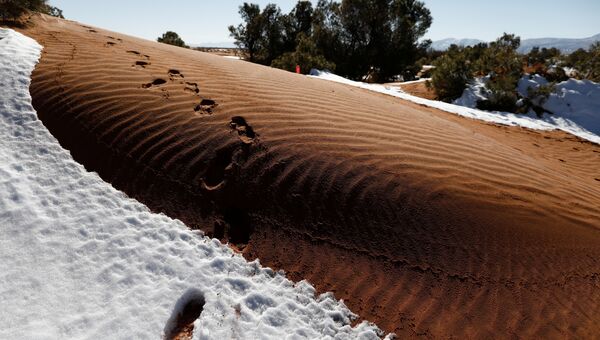 Сахарский Атлас под снегом в Алжире