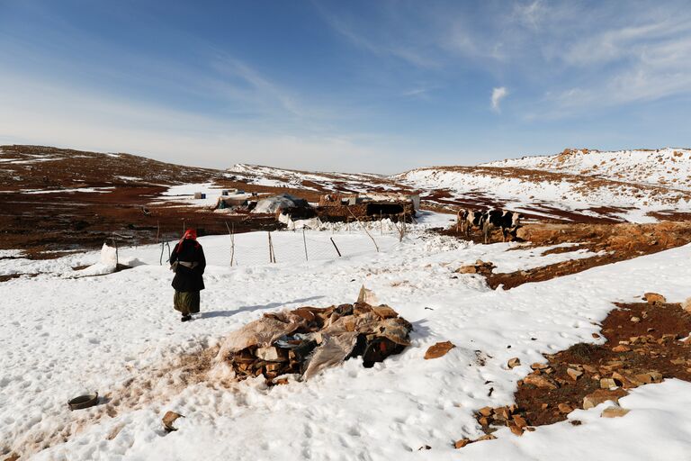 Сахарский Атлас под снегом в Алжире