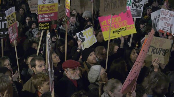 Жители Лондона протестовали против ужесточения миграционной политики США Жители Лондона протестовали против ужесточения миграционной политики США