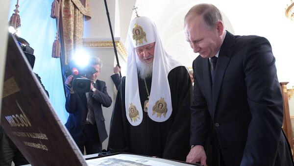 Президент РФ Владимир Путин и патриарх Московский и всея Руси Кирилл во время встречи. 1 февраля 2017