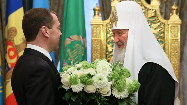 Премьер-министр РФ Д. Медведев провел встречу с патриархом Московским и всея Руси Кириллом