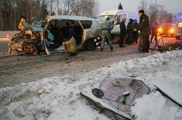 На месте крупной дорожной аварии в Новой Москве