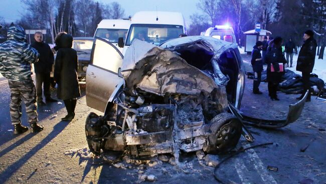 На месте крупной дорожной аварии в Новой Москве