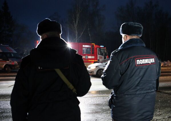 Полицейские на месте крупной дорожной аварии в Новой Москве