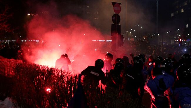 Антиправительственные протесты в Бухаресте. 2 февраля 2017