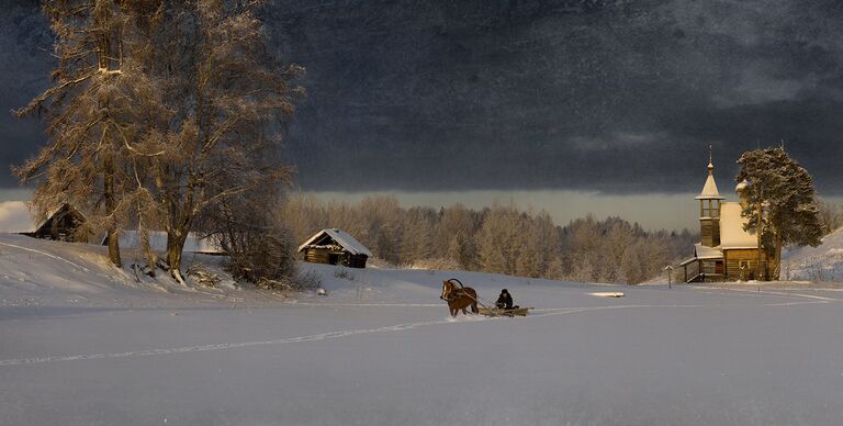 Кенозерский национальный парк. Деревня Глазово зимой Кенозерский национальный парк. Деревня Глазово зимой