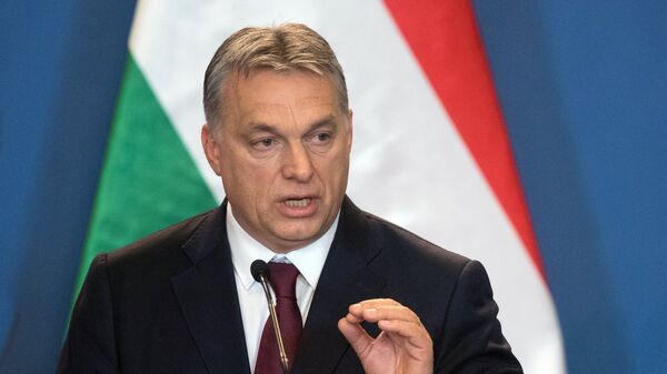 Премьер-министр Венгрии Виктор Орбан во время совместной с президентом РФ Владимиром Путиным пресс-конференции по итогам встречи в Будапеште. 2 февраля 2017
