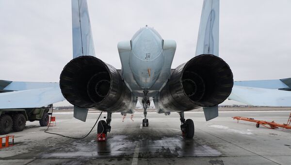 Турбины многоцелевого истребителя СУ-30СМ в Крымске