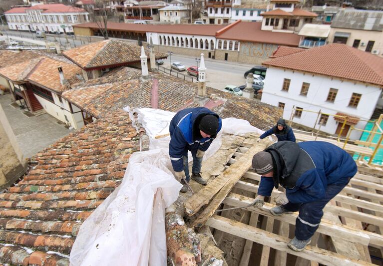 Реставрационные работы в Ханском дворце Бахчисарая