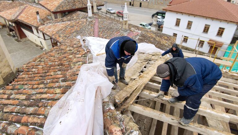 Реставрационные работы в Ханском дворце Бахчисарая