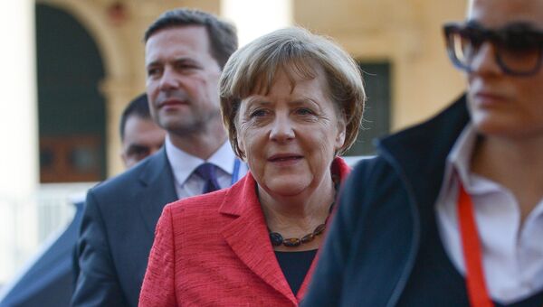 Канцлер ФРГ Ангела Меркель на неформальном саммите лидеров ЕС в столице Мальты Валетте. 3 февраля 2017