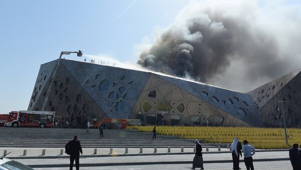 Пожар в культурном центре имени шейха Джабера аль-Ахмеда в Кувейте. 6 февраля 2017