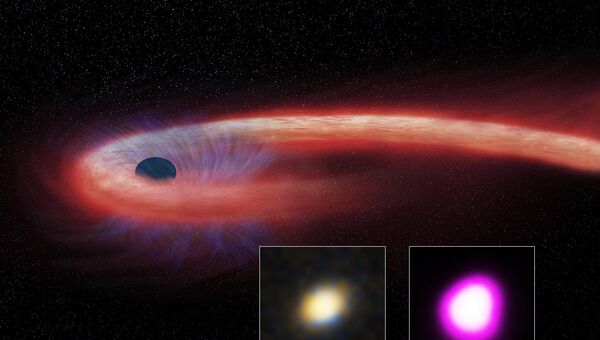 Так художник представил себе супер-прожорливую черную дыру в созвездии Девы