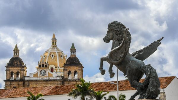Вид на Старый город в Картахене, Колумбия