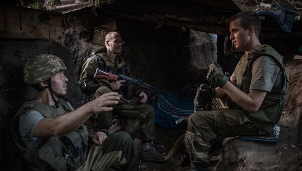 Бойцы ополчения в Донецкой области. Архивное фото