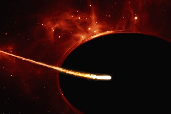 Изображение свермассивной черной дыры разрушающей звезду