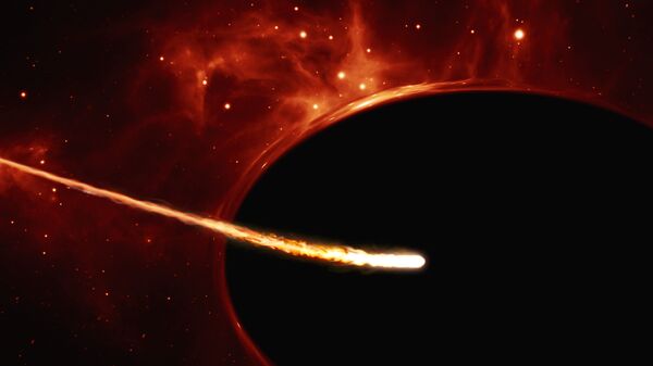Изображение свермассивной черной дыры, разрушающей звезду