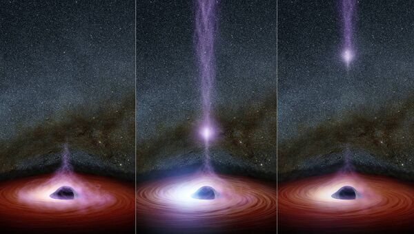 Рисунок вспышки рентгеновских лучей вокруг черной дыры