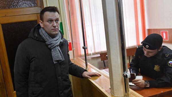 Алексей Навальный в Ленинском суде Кирова перед началом оглашения приговора по делу Кировлеса. 8 февраля 2017