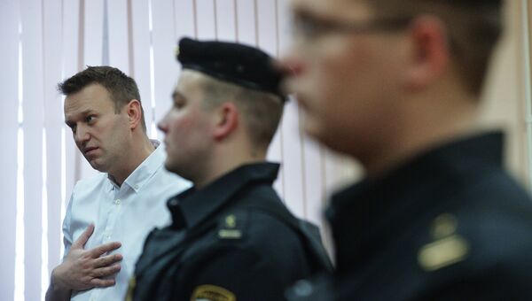 Алексей Навальный в Ленинском районном суде Кирова во время оглашения приговора по делу Кировлеса. 8 февраля 2017