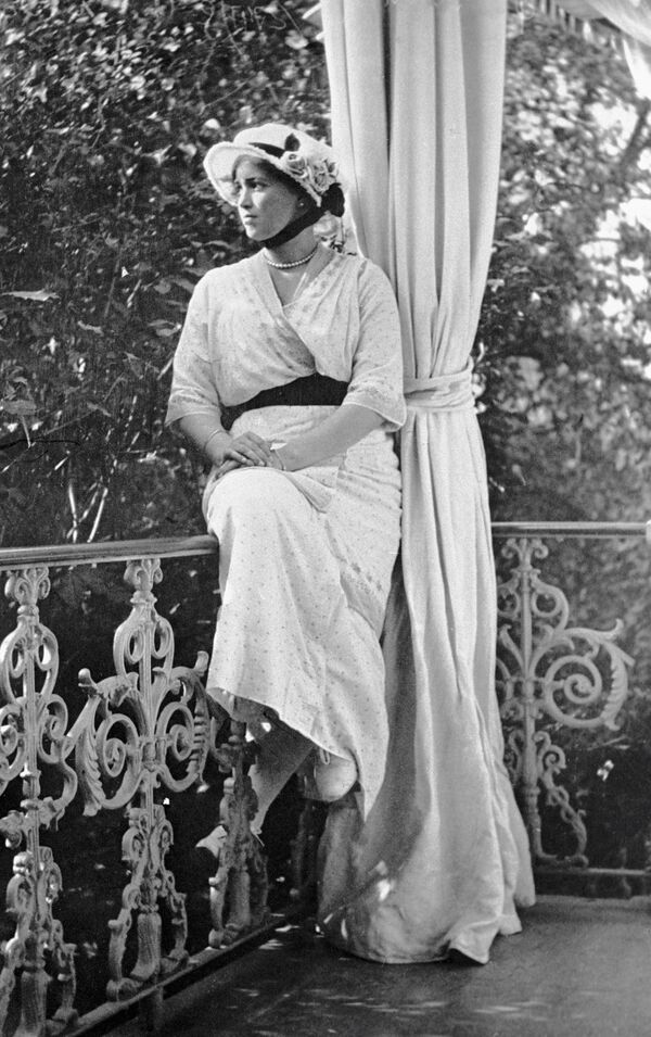 Дочь императора Николая II Мария в Царском Селе. Съемка императрицы Александры Федоровны