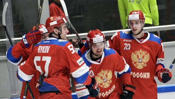 Игроки сборной России в матче Еврохоккейтура. Архивное фото