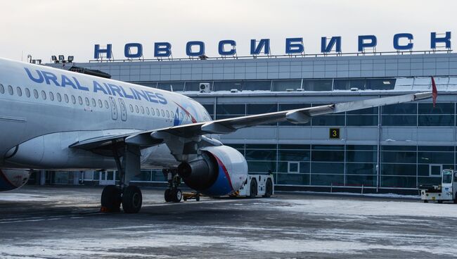 Самолет на перроне новосибирского аэропорта Толмачево. Архивное фото