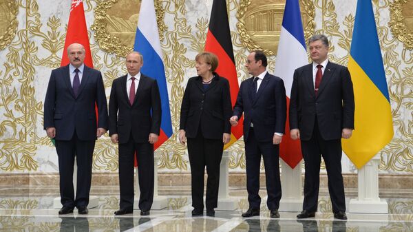 Переговоры лидеров России, Германии, Франции и Украины в Минске. Архивное фото