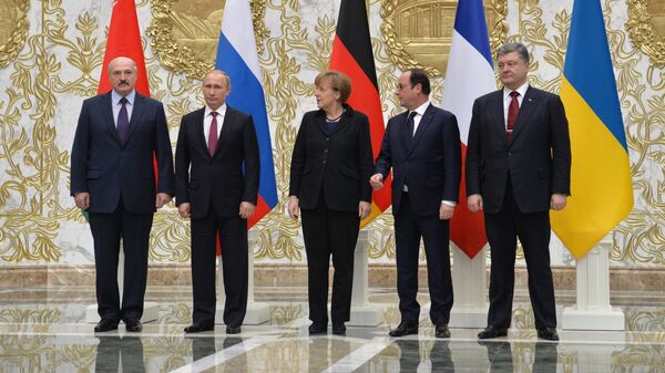 Переговоры лидеров России, Германии, Франции и Украины в Минске. 11 февраля 2015