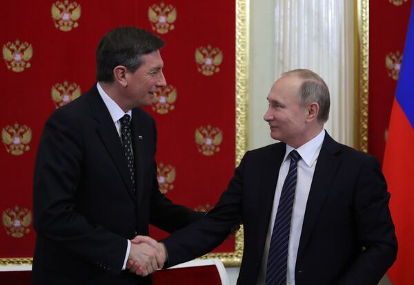 Переговоры президента РФ Владимира Путина с президентом Словении Борутом Пахором Переговоры президента РФ Владимира Путина с президентом Словении Борутом Пахором