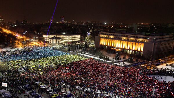Многотысячные протесты в Румынии. 12.02.2017