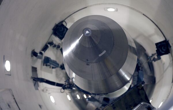 Американская межконтинентальная баллистическая ракета Минитмен-3 на базе ВВС Майнот, Северная Дакота Американская межконтинентальная баллистическая ракета Минитмен-3 на базе ВВС Майнот, Северная Дакота