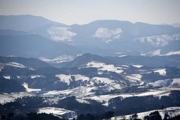 Горы в районе Хоенггуе в Республике Корея