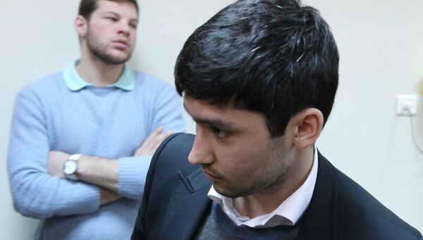 Сын вице-президента Лукойла Руслан Шамсуаров в зале заседаний Мосгорсуда. 15 февраля 2017